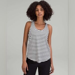 Lululemon Love Tank Top Yachtie Stripe White Black Size 8
